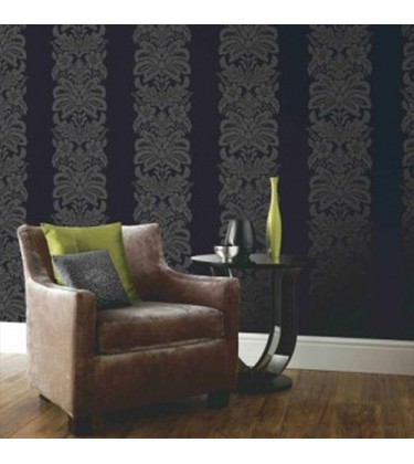 Quintz Black Damask Wallpaper 5sqm