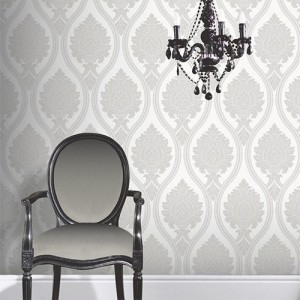 Rona Grey Damask Wallpaper 5sqm