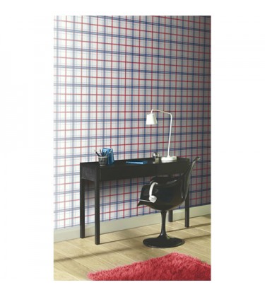 Checkered Blue and Red Wallpaper 5sqm