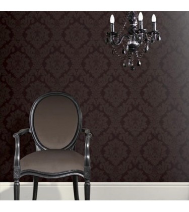 Vinci Damask Chocolate Wallpaper