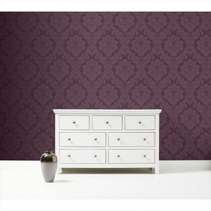 Vinci Damask Plum Wallpaper sqm