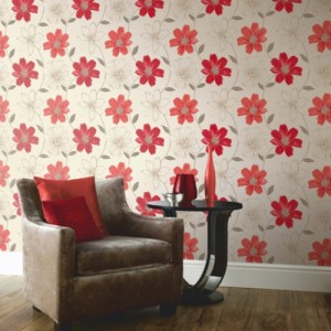 Samba Motif Coral and Red Wallpaper 5sqm