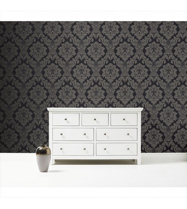 Vinci Damask Black Wallpaper 5sqm