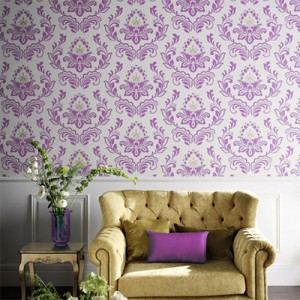 Joux Purple Damask Wallpaper 5sqm
