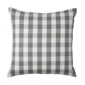 Grey and White Check Kia Cushion