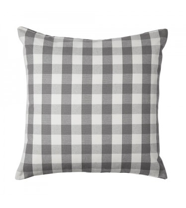 Grey and White Check Kia Cushion