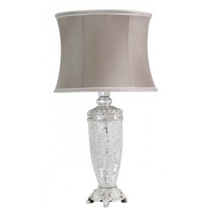 Sparkle Mosaic Antique Table Lamp Silver and Taupe