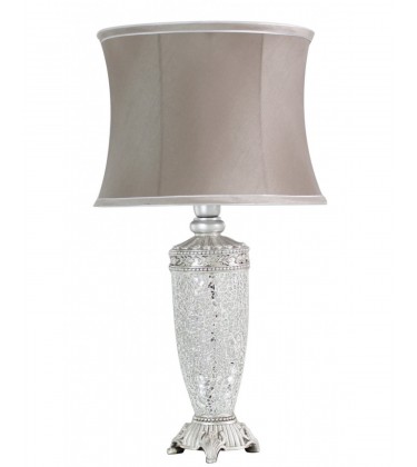 Sparkle Mosaic Antique Table Lamp Silver and Taupe