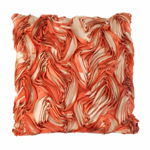 Large Ruffle Orange and Cream Cushion Cover