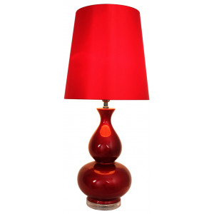 Large Ceramic Table Lamp Red