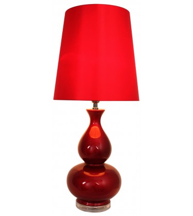 Large Ceramic Table Lamp Red