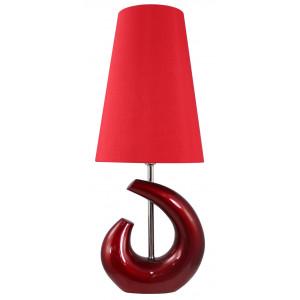 Large Ruba Ceramic Statement Table Lamp Red