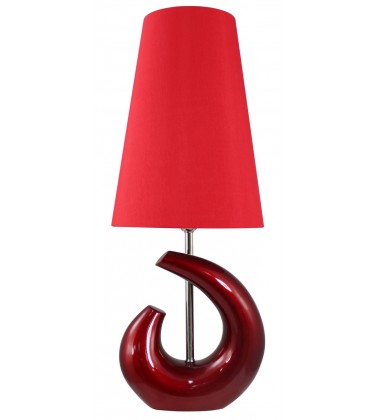 Large Ruba Ceramic Statement Table Lamp Red