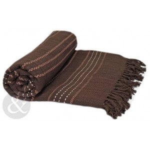 Stripe Woven Throw Chocolate