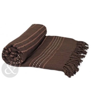 Stripe Woven Throw Chocolate