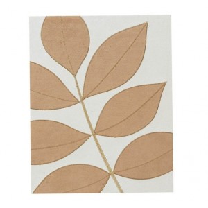 Leaf Wall Art Cream Caramel Faux Suede Large