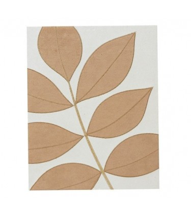 Leaf Wall Art Cream Caramel Faux Suede Large