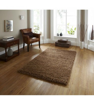 Lista Plain Beige Shaggy Rug