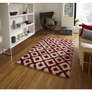 Madic Soft Shaggy Rug Red and Beige