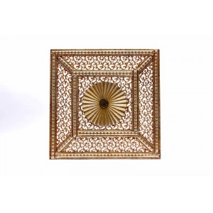 Square Metal Persain Cut Out Wall Art Gold