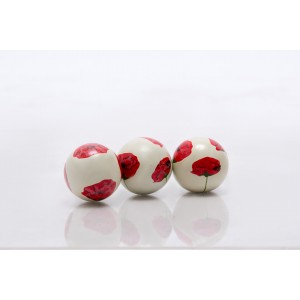 Set of 3 Ruby Ceramic Balls