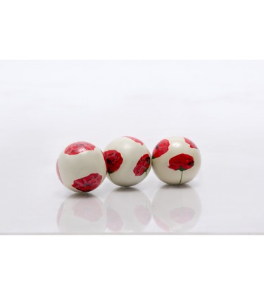 Set of 3 Ruby Ceramic Balls