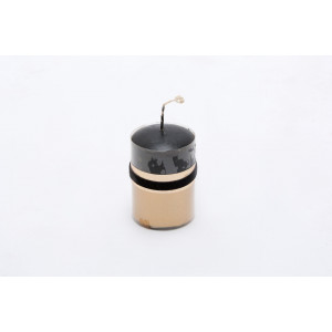 Black and Gold with Velvet Trim candle 10cm