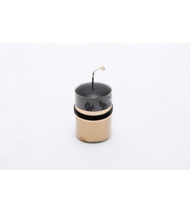 Black and Gold with Velvet Trim candle 10cm