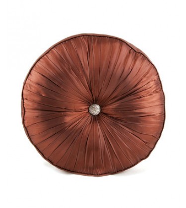 Large Round jewel Cushion Brown