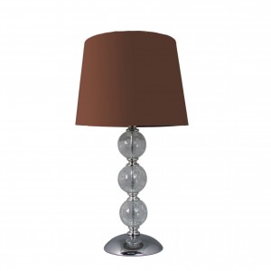 Small Clear Cracked Glass 3 Ball Lamp Brown