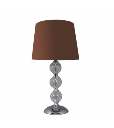 Small Clear Cracked Glass 3 Ball Lamp Brown