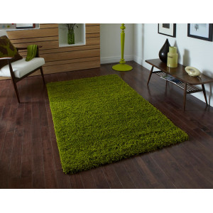 Lista Plain Green Shaggy Rug