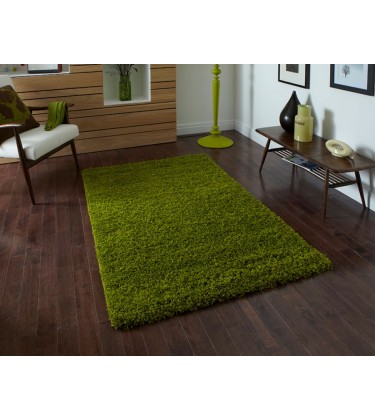 Lista Plain Green Shaggy Rug